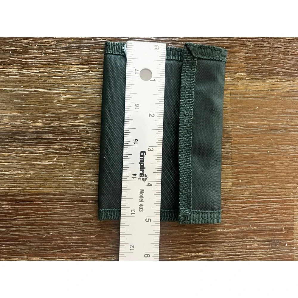 Olive Green Nylon Trifold Wallet Hook and Loop Closure Tactical Minimalist
